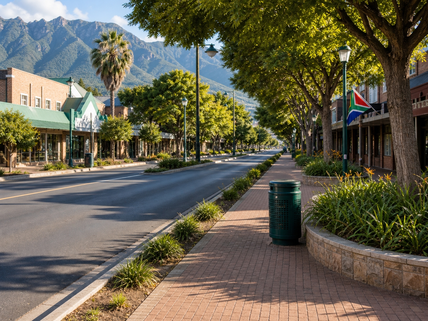 Street after cleaning and greening